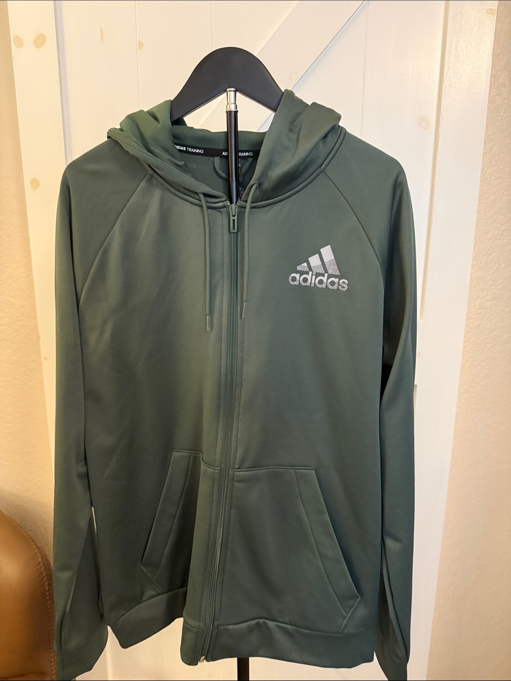 adidas Green Full-Zip Hoodie with Logo